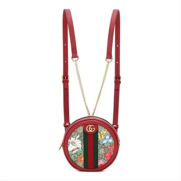 Gucci Ophidia floral GG logo round leather backpack main image 8